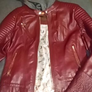 Ci Sono medium red/burgundy zip jacket
